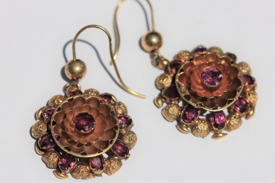 antique gold and garnet earringsIMG_4117