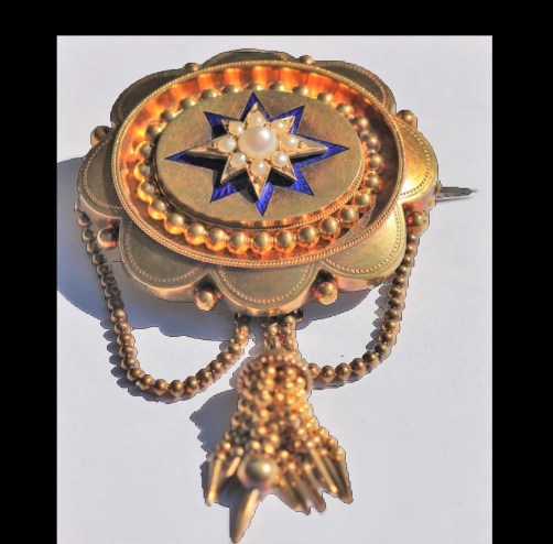 Antique brooch with tassels 1aIMG_2251 (2)